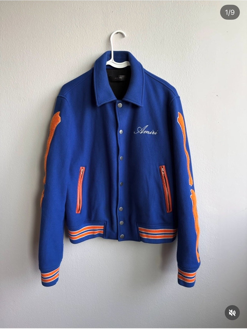AMIRI Royal Blue Jacket with Orange Trim